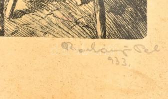 Olvashatatlan jelzéssel: Most lesz neked jaj! Rézkarc, papír, üvegezett keretben, 22×15,5 cm