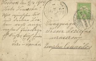 1909 Losonc, Lucenec; családi kártyaparti / family card game. photo