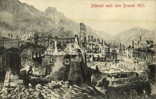 Admont nach dem Brande 1865 / after the great fire in 1865, ruins