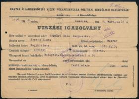 1946-1953 6 db militária okmány: utazási igazolvány .hadifogoly, fegyvertartás igazolvány, egyéb