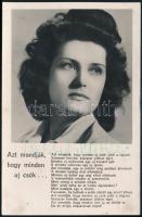 1944 Karády Katalin saját kézzel aláírt fénykép fotólap