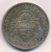 1938. 5P Ag "Szent István" T:2 patina Adamo P8.1