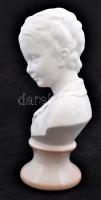 Capodimonte kisfiú bust, biscuit porcelán, jelzett, apró kopásnyomokkal, m:19 cm