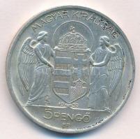 1939. 5P Ag "Horthy balra" T:1- kis patina Adamo P8.2