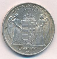 1939. 5P Ag "Horthy balra" T:1- kis ph. Adamo P8.2