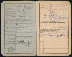 1920-1942 Gödöllő, Katonai kiegészítő igazolvány, hozzátartozik miskolci gyalogezredi igazolványi la...