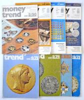 1974-2009. 8db klf Money Trend numizmatikai magazin. Használt, de jó állapotban.