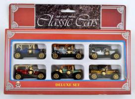 Classic Cars Deluxe Set, 6 db játék autó eredeti dobozában, a dobozon kis szakadással, 6x3x3 cmx6