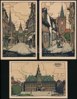 Emden - 3 pre-1945 unused litho art postcards