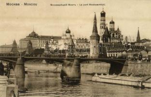 Moscow, Moskau, Moscou; Le port Moskwaretzki / Bolshoy Moskvoretsky Bridge, Kremlin. Knackstedt & Co. Lichtdruck