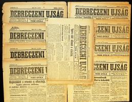 1918 ápr-aug. Debreczeni újság c. lap 10 db száma teli érdekes háborús hírekkel