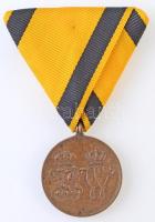 1864. Az 1864. évi Dán Hadjárat Emlékérme Br kitüntetés nem eredeti mellszalagon T:2 Hungary 1864. Denmark War Medal, 1864 Br decoration with not original ribbon C:XF  NMK 230.