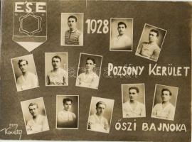 1928 Pozsony kerület őszi bajnoka az ÉSE (Érsekújvári Sport Egylet) futball csapata, foci / Nové Zámky football team, champion of the fall season of the Bratislava Region in 1928. Kováts photo (vágott / cut)