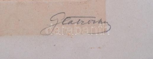 Prihoda István (1891-1956)-Glatz Oszkár (1872-1958): Leány kapával. Rézkarc, papír, jelzett, 33×25 c...