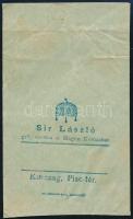 cca 1920 Sir László a Magyar Koronához karcagi gyógyszertárának papírtasakja