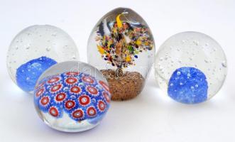 4 db muránói üvegnehezék m:6-9 cm