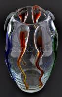 Muránói üveg váza. Szakított üveg. Hibátlan 30 cm