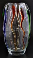 Muránói üveg váza. Szakított üveg. Hibátlan 30 cm