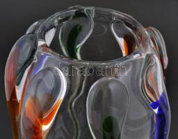 Muránói üveg váza. Szakított üveg. Hibátlan 30 cm