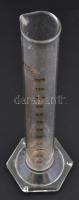 Üveg mérőhenger, 125 ml, kopott, m: 26 cm