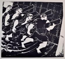 1972 Derkovits Gyula: 1514. 11 db fametszet-reprodukció, szélén szakadásokkal, hiányos, mappa foltos...