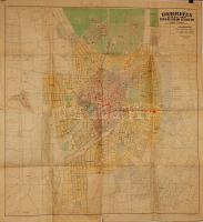 1930 Debrecen szabályozási térképe 85x95 cm