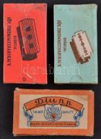 cca 1950 3 teli doboz borotvapenge: Budapest, Vitéz, 5 éves terv