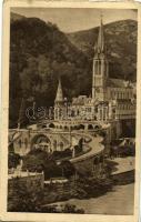 1934 Lourdes, La Basilique et le Gave / church (EB)
