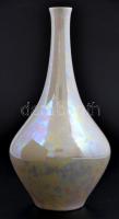 Hollóházi márvány váza, apró máz hibával, jelzett, m:26 cm