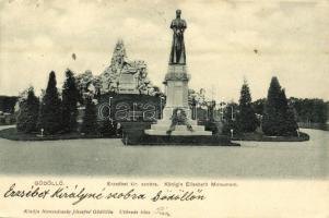 1904 Gödöllő, Erzsébet királyné (Sisi) szobor megkoszorúzva. Kiadja Nemesánszky Józsefné (EK)