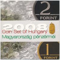 2008. 1Ft-100Ft (7xklf) darabos forgalmi sor Búcsú az egy- és kétforintostól dísztokos szettben Magyarország pénzérméi sorozat T:PP Adamo FO42.1