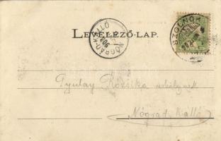 1903 Tiszaföldvár, Tisza-Földvár; Református templom, Községháza, Nagy és Lapath vas és fűszer keres...