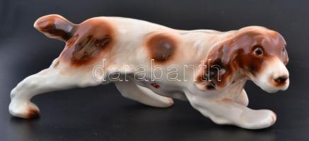 Kutyus, jelzett, kézzel festett, apró kopásnyomokkal, m: 11 cm, h:30 cm
