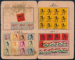 1945 A Szociáldemokrata Párt tagsági könyve tagdíjbélyegekkel