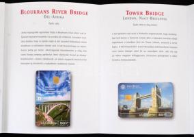 Hidak használatlan telefonkártya sorozat dísztokban, 5 db, benne 2000 példányos is