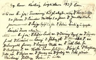 1937 Gyalogos honvéd kórház tisztikara. Hátoldalon nevekkel / Hungarian officer corps of the militar...