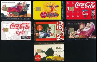 11 db klf Coca Cola telefonkártya, 4 db dísztokban