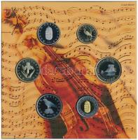 2009. 5Ft-200Ft "Haydn" (7xklf) forgalmi érme sor, benne "Joseph Haydn" Ag emlék...