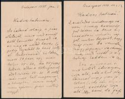 1880-1881 3 db személyes hangvételű, kézzel írt levél