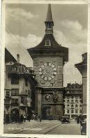 1931 Bern, Berne; Zeitglockenturm / clock tower, belfry, street, automobiles + Hyspa Bern 1931 So. Stpl