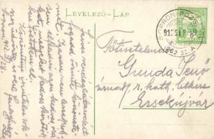 1912 Sopron, Lővér uszoda + "SOPRON-POZSONY 262 SZ.A." mozgóposta