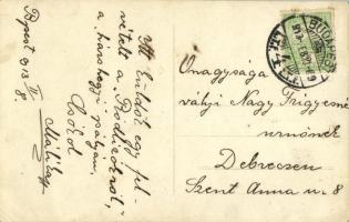 1913 Budapest II. Hárs-hegy, Hárshegy, ródlizók télen, szánkózók. photo  (EB)