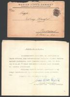 cca 1940 3 db Vöröskereszt behívójegy, bizonyítvány, boríték