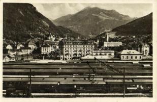 1937 Chur, Coire; Hotel Steinbock, railway station, trains
