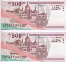 2006. 500Ft "EC" "50. évforduló 1956. október 23." sorszámkövetők (2x) T:I Adamo...