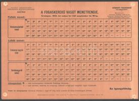 1942 2 db fogaskerekű menetrend 36x25 cm