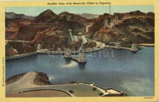 1949 Grand Canyon, Boulder Dam (Hoover Dam) with Reservoir Filled to Capacity