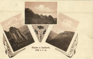 1911 Kapnikbánya, Cavnic; Részlet a Guttinról (Gutin-hegység). Kiadja Terray Gyula / Muntii Gutai / mountain range. Art Nouveau