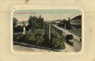 1913 Nagykároly, Carei; Kossuth kert, Kossuth szobor. Csókás László kiadása / park, statue (EK)