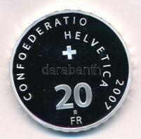 Svájc 2007. 20Fr Ag "Svájci Nemzeti Bank" eredeti dísztokban, tanúsítvánnyal T:PP
Switzer...
